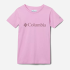 Koszulka młodzieżowa dziewczęca Columbia Mission Lake Short Sleeve Graphic Shirt 1989791561 141-149 cm (M) Różowa (195980282338) - obraz 1