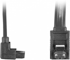 Kabel kątowy Lanberg SATA II metal clips F/F 0.3 m Black (CA-SASA-13CU-0030-BK) - obraz 1