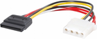 Kabel zasilający Lanberg SATA power - Molex M/F 0.15 m Black (CA-SAHD-10CU-0015)