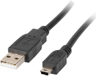 Kabel Lanberg mini-usb - USB Type-A 0.3 m Black (CA-USBK-10CC-0003-BK) - obraz 1