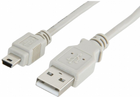 Кабель Lanberg mini-usb - USB Type-A 1.8 м Grey (CA-USBK-10CC-0018-S) - зображення 1
