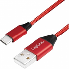 Kabel Logilink USB Type-A - USB Type-C 0.3 m Red (4052792052749) - obraz 1