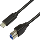 Kabel Logilink USB 3.2 Gen1x1 USB Type-C- USB Type-B 2 m Black (4052792053180) - obraz 1