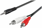Kabel Techly Audio Jack 3.5 mm - 2 x RCA M/M 0.5 m Black (4040849504402) - obraz 1