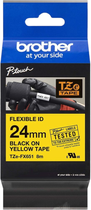 Taśma etykietowa Brother TZe-FX651 24 mm x 8 m Black/Yellow (TZe-FX651) - obraz 1