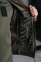 Тактична чоловіча куртка Soft shell на блискавці з капюшоном водонепроникна M олива 00084 - зображення 4