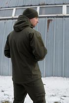 Тактическая мужская куртка Soft shell на молнии с капюшоном водонепроницаемая S олива 00006 - изображение 6