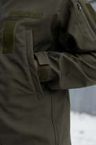 Тактична чоловіча куртка Soft shell на блискавці з капюшоном водонепроникна L олива 00085 - зображення 2