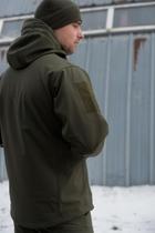 Тактична чоловіча куртка Soft shell на блискавці з капюшоном водонепроникна L олива 00085 - зображення 7
