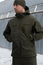 Тактична чоловіча куртка Soft shell на блискавці з капюшоном водонепроникна 5XL олива 00090 - зображення 1