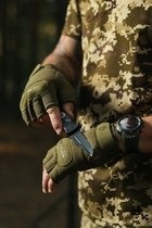 Перчатки тактические беспалые Pentagon Duty Mechanic 1/2 Gloves Olive Green XL - изображение 6
