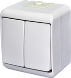 Выключатель 2-клавишный ETI IP54/IP44 VHE-2 белый 4668001