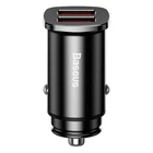 Адаптер автомобільний BASEUS Square metal |QC3.0, 2USB, 30W, 5A| Black