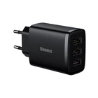 Адаптер сетевой Baseus Compact Charger 3U 17W EU |3USB, QC, 3.4A| (CCXJ020102) черный