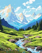 Картина за номерами Ідейка Літо в горах ©art_selena_ua, 40 х 50 см (KHO2892) (Без коробки)