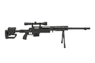 Винтовка снайперская MB4411D - с оптическим прицелом и сошками - Black [WELL] (для страйкбола) - изображение 5