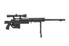 Винтовка снайперская MB4411D - с оптическим прицелом и сошками - Black [WELL] (для страйкбола) - изображение 6