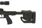 Винтовка снайперская MB4411D - с оптическим прицелом и сошками - Black [WELL] (для страйкбола) - изображение 10