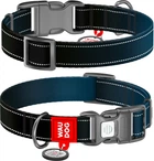 Ошейник для собак нейлоновый WAUDOG Nylon Mono c QR паспортом светоотражающий пластиковый фастекс XL Ш 25 мм Дл 37-58 см Черный (52161Сollar)