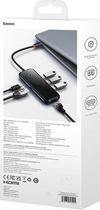 USB-хаб 6в1 Baseus AcmeJoy WKJZ010313 series USB-C до 2xUSB 3.0 + USB 2.0 + USB-C PD + HDMI + RJ45 Сірий (WKJZ010313) - зображення 9