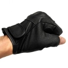 Перчатки беспалые перчатки черные кожа Mil-Tec Германия р. Л и М - изображение 4