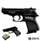 Стартовий пістолет Walther ppk, Ekol Lady чорний + 20 патронів, Сигнальний пістолет під холостий патрон 9мм, Шумовий - зображення 2
