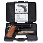 Стартовий пістолет Colt 1911, KUZEY 911-SX#2 Black/Brown Wooden Grips, Сигнальний пістолет під холостий патрон 9мм, Шумовий - зображення 5