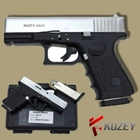 Стартовий пістолет Glock 17, KUZEY GN-19#1 Shiny Chrome Plating/Black Grips, Сигнальний пістолет під холостий патрон 9мм, Шумовий - зображення 1