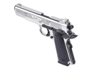 Стартовый пистолет Colt 1911, KUZEY 911#6 Matte Chrome Plating, Engraved/Black Grips, Сигнальный пистолет под холостой патрон 9мм, Шумовой - изображение 4