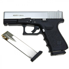 Стартовий пістолет Glock 17, KUZEY GN-19#1 Shiny Chrome Plating/Black Grips, Сигнальний пістолет під холостий патрон 9мм, Шумовий - зображення 3