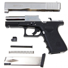 Стартовый пистолет Glock 17, KUZEY GN-19#1 Shiny Chrome Plating/Black Grips, Сигнальный пистолет под холостой патрон 9мм, Шумовой - изображение 5