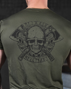 Череп футболка тактическая потоотводящая олива odin m - изображение 7