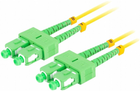 Patchcord optyczny Lanberg SM SC/APC - SC/APC Duplex G657a1 3 mm 15 m Yellow (FO-SASA-SD11-0150-YE)