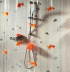 Шторка - фіранка для ванної Spirella Goldfish 180x200 PVC Помаранчева (10.00097)