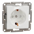 Розетка з з/к та шторкаю ASFORA 71x71x42mm АБС+ПК білий [EPH2970221] Schneider Electric
