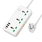 Удленитель сетевой HOCO Storm 3-position socket AC7A |3USB/1Type-C, 3.4A/17W| белый