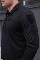 Поло с длинным рукавом мужская Police с липучками под шевроны черный цвет ткань CoolPass S - изображение 3