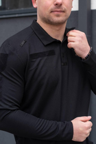 Поло с длинным рукавом мужская Police с липучками под шевроны черный цвет ткань CoolPass S - изображение 6