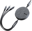 Kabel Baseus 3 w 1 USB Type-A - Apple Lightning / micro-USB / USB Type-C 1.2 m Gray (CAMLT-BYG1) - obraz 1