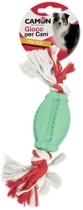 Zabawki do gryzienia dla psów Camon Dental piłka owalna z liną 14 cm (8019808141411) - obraz 1