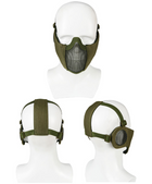 Защитная сетчатая маска на пол лица, маска для пейнтбола и страйкбола Khaki UKR - изображение 7