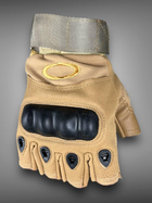 Тактичні рукавички Oakley відкриті Койот, безпалі армійські рукавички - изображение 1