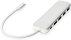 Hub USB Digitus USB-C 4-port + PD Silver (4016032455653) - obraz 1