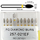 Бор алмазний FG стоматологічний турбінний наконечник 10 шт UMG 2,1/5,0 мм 806.314.257.504.021 (257-021EF) - зображення 2