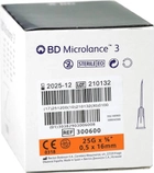 Голка для шприца BD Microlance Needle 0.5 мм x 16 мм 100 шт (0382903006007) - зображення 1