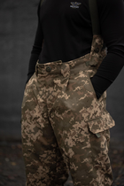 Мужские зимние брюки с подтяжками "Taslan" / Штаны с утеплителем Thermo-Loft пиксель XL - изображение 5