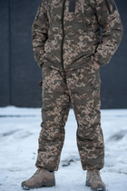 Мужские зимние брюки с подтяжками "Taslan" / Штаны с утеплителем Thermo-Loft пиксель XL - изображение 7