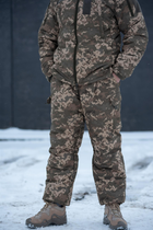 Мужские зимние брюки с подтяжками "Taslan" / Штаны с утеплителем Thermo-Loft пиксель 3XL - изображение 7