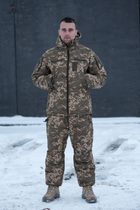 Чоловічі зимові брюки з підтяжками "Taslan" / Штани з утеплювачем Thermo-Loft піксель S - зображення 6