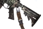 Збройовий 1-точковий тактичний ремінь FRAG з антабкою та карабіном койот - зображення 7